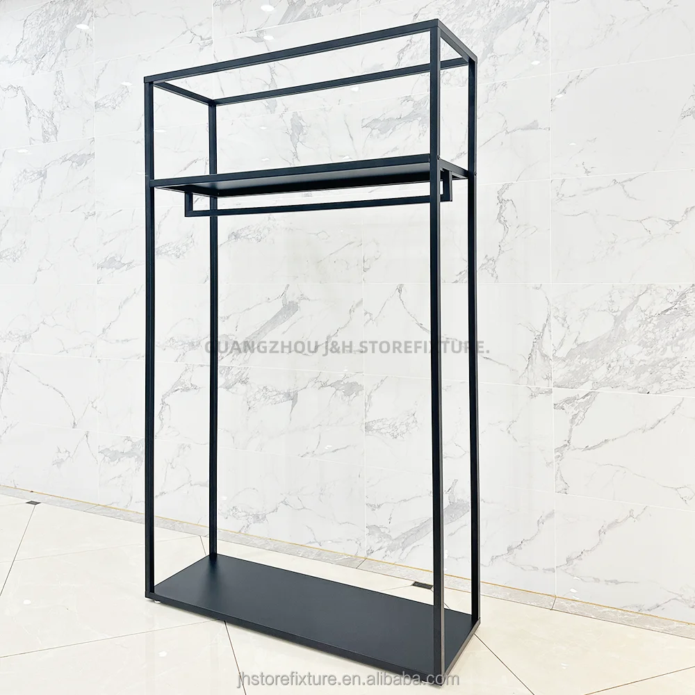

Black Metal Display Stand Customization Customization Man Clothing Retail Store Display Rack Garment Display Stand