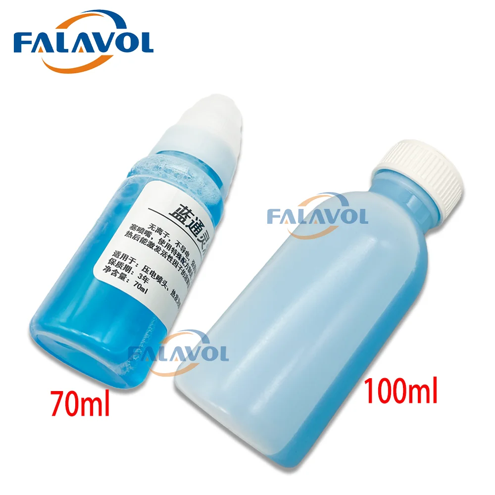 FALAVOL Printhead Cleaning Liquid LTL for Epson XP600/DX5/5113/4720/I3200 Head for Water Based Ink DTF Printer Blue Liquid 70ml
