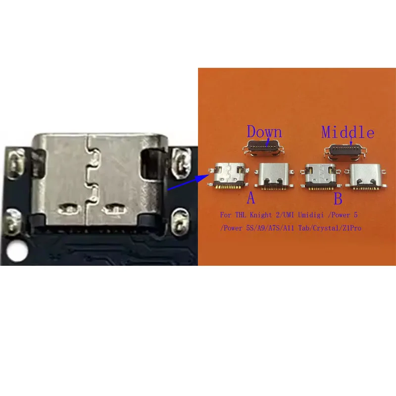 2-100Pcs Charging Dock Connector Plug USB Charger Type C For Umidigi A11 Tab Crystal Z1 Pro A9 A7S Power 5 5S THL Knight 2 Z1Pro