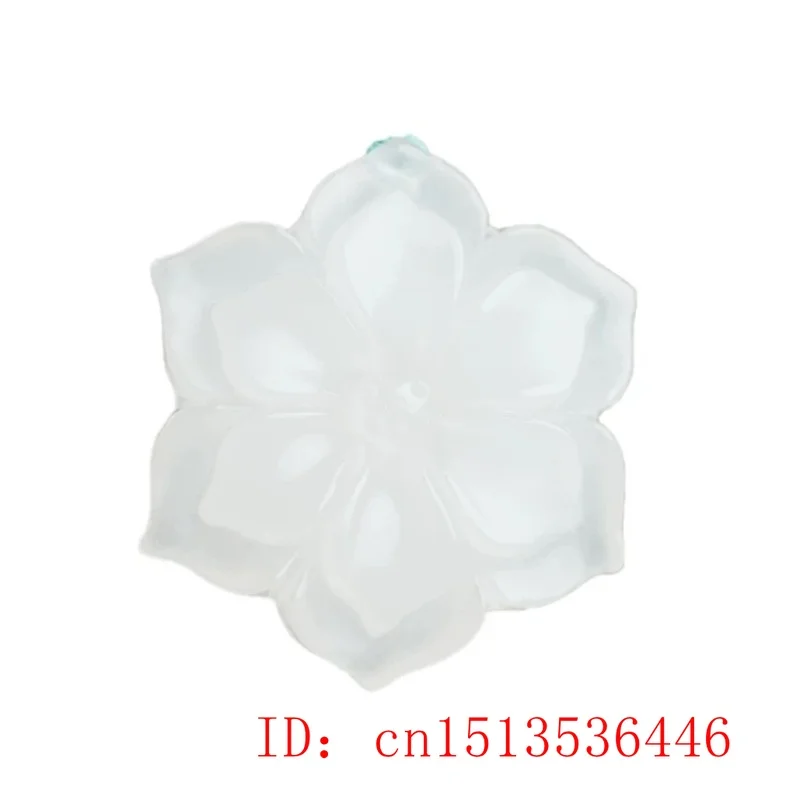 Natural Chinese White Jade Rich Flower Pendant Hand-carved Ladies Flower Necklace Fashion Luxury Jewelry Girlfriend Mom Gift