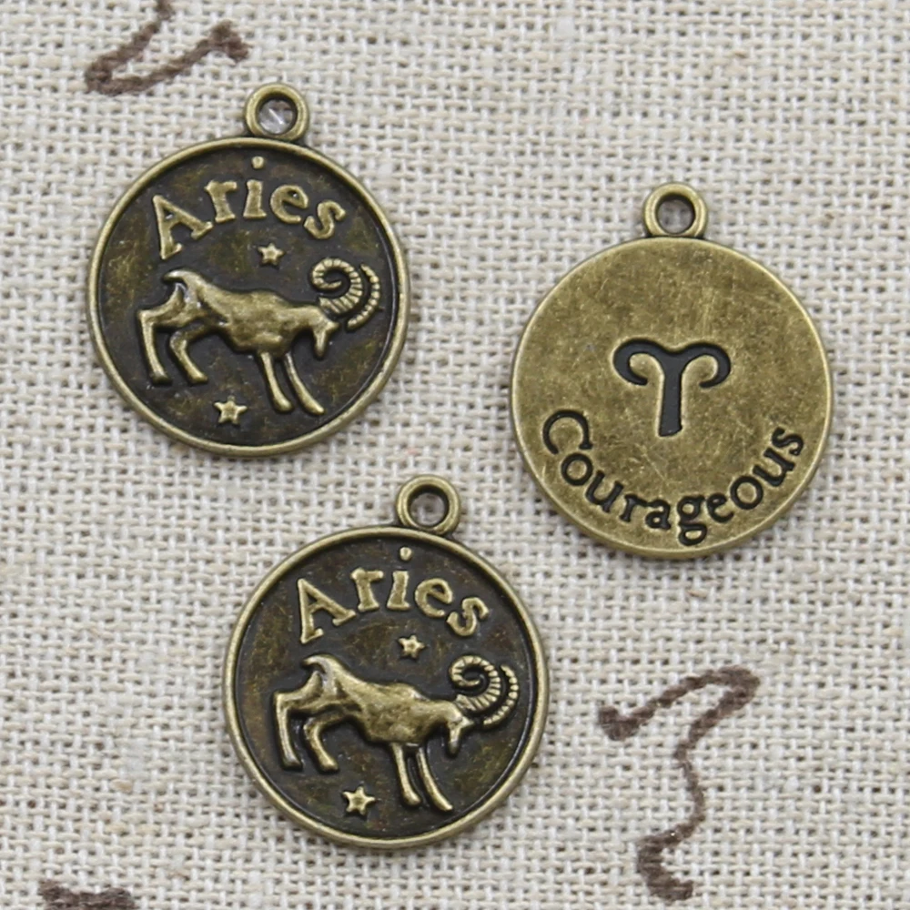 12pcs Charms Zodiac Capricron Aquarius Aries Cancer Leo Libra Taurus Scorpio Sagittarius Vigro Gemini Pisces DIY Antique Pendant