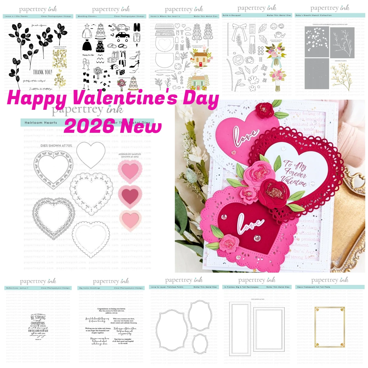 

Valentine's Day Big Sentiments Love 2026 New Arrival Metal Cutting Dies and Clear Stamps for Diy Photo Album Handmade Paper Card