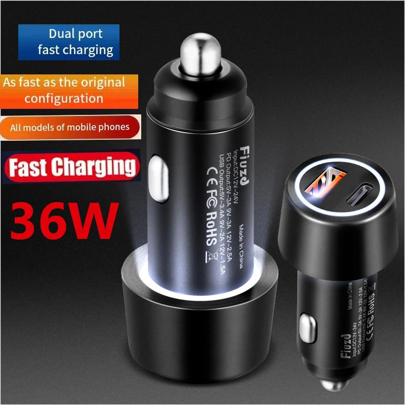 USB Car Charger Quick Charge 3.0 FCP SCP USB PD For Xiaomi iPhone 12 13 14 Pro Fast Charging Car Phone Charger