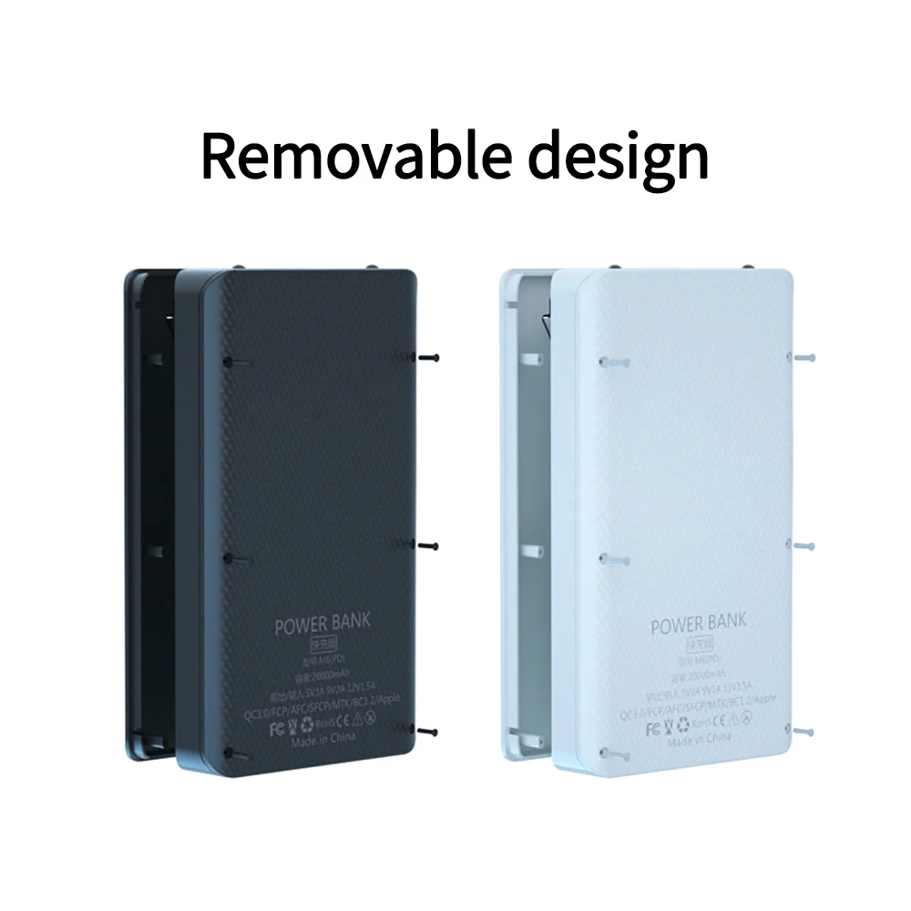 DIY Shell Dual USB Mobile Phone Charger 18650 Battery Storage Box with Flashlight 8*18650 Battery Holder Power Bank Case