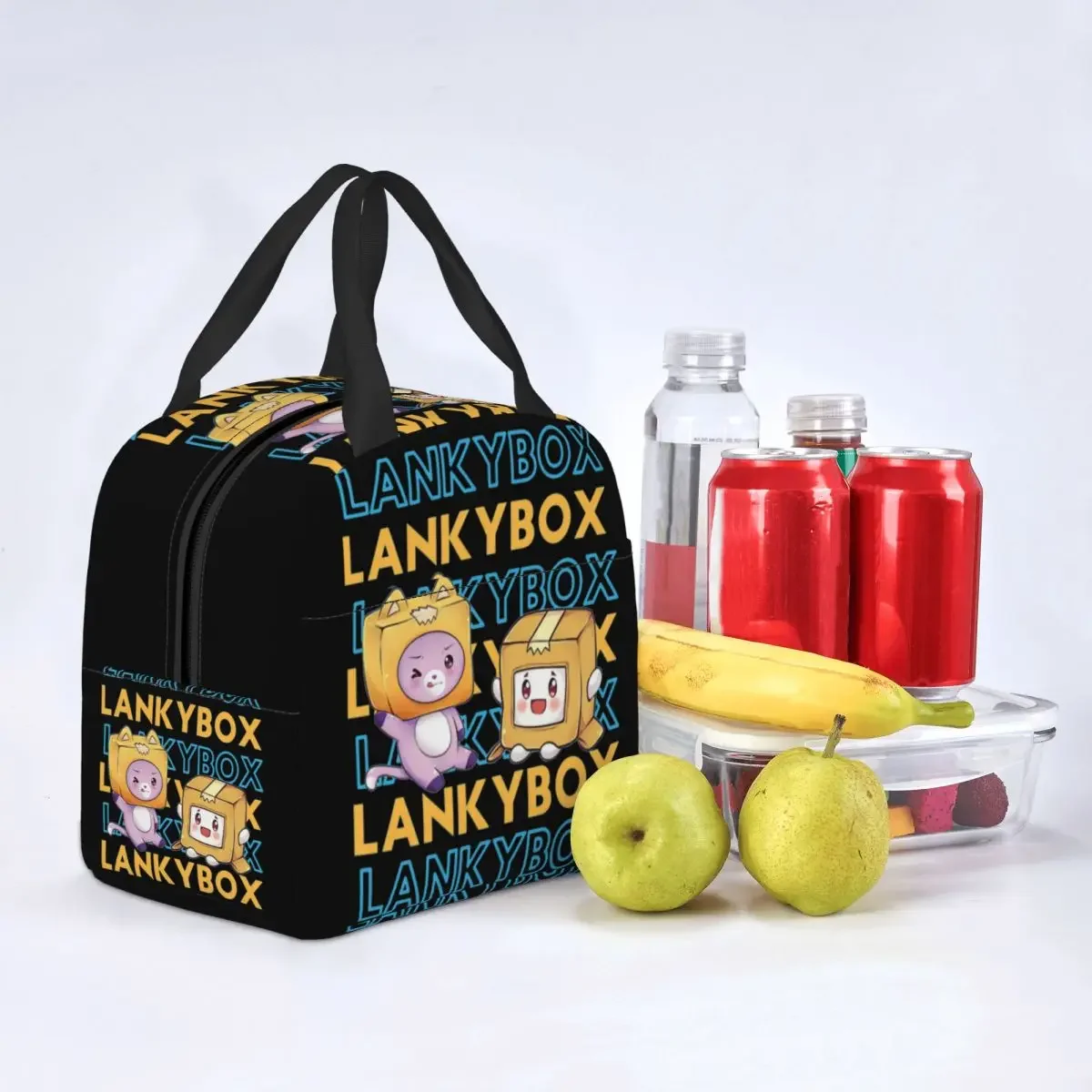 Lankybox กล่องข้าวกลางวันน่ารัก merch เก็บอุณหภูมิแบบพกพา Oxford คูลเลอร์และ FOXY กระเป๋าอาหารร้อนปิกนิกเดินทางกระเป๋าอาหารกลางวัน