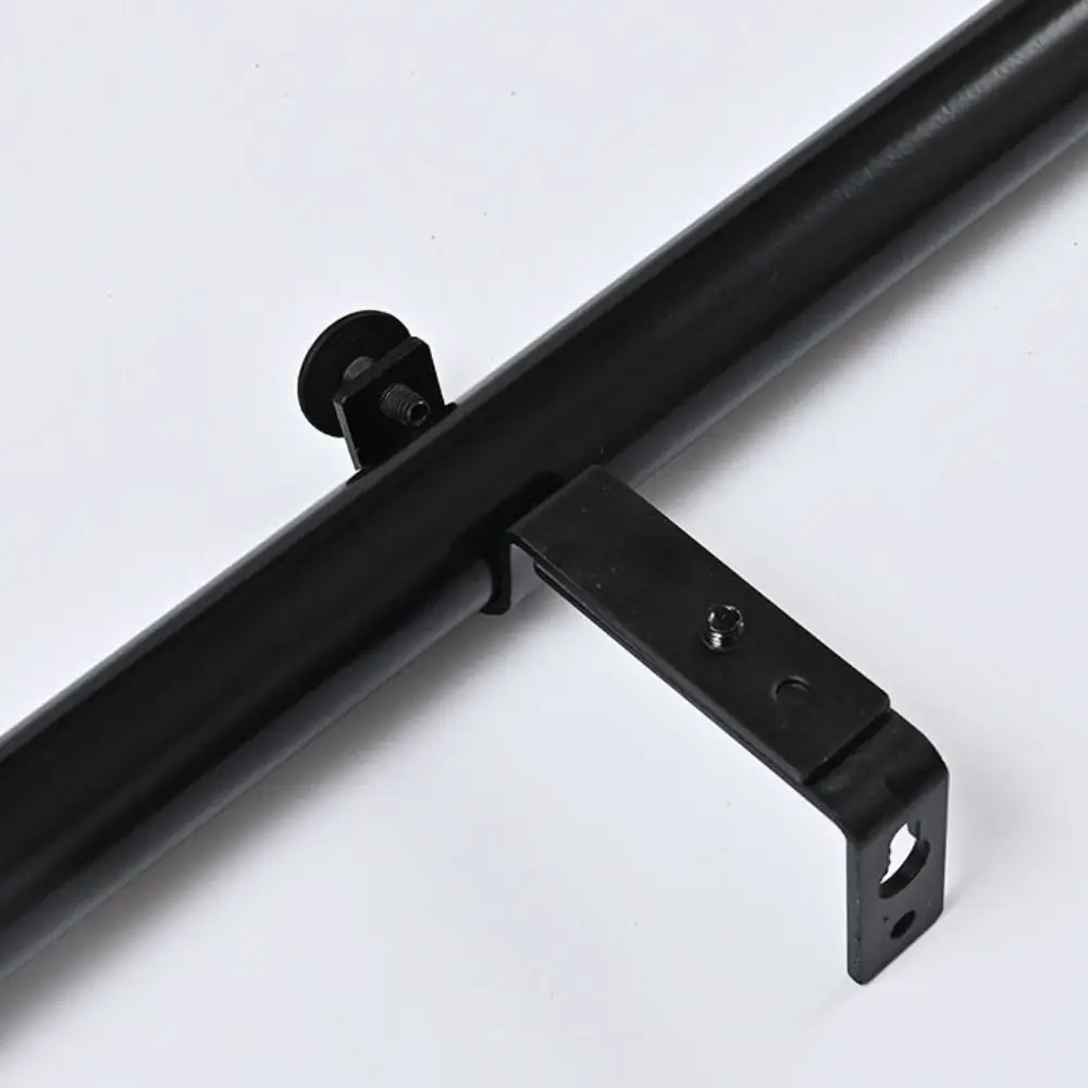 

Modern Adjustable Curtain Rod Set Thicken Black Curtain Rail Carbon Steel Thread Drapery Curtain Telescopic Rod Cafe