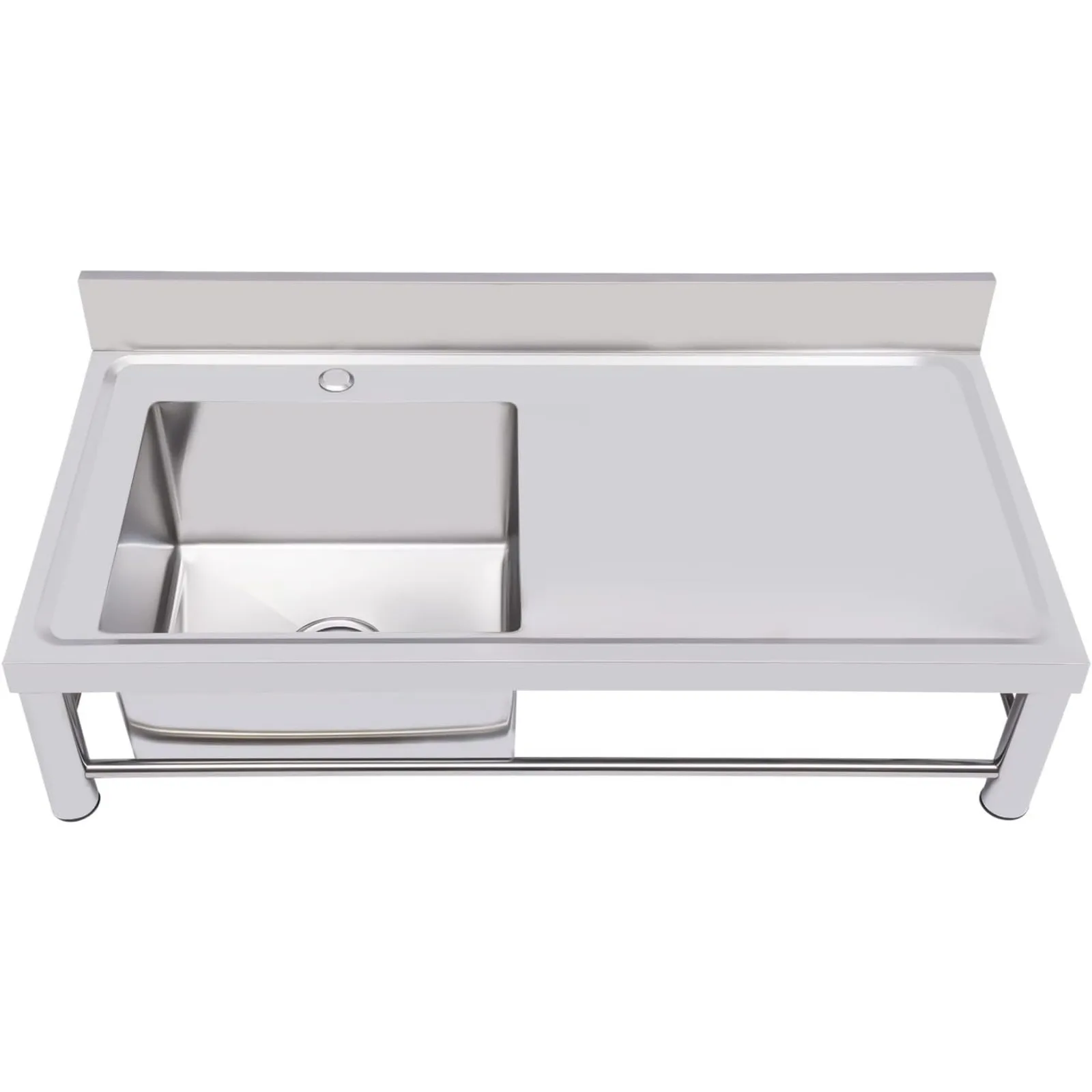 Отдельно стоящая настольная раковина со столешницей, коммерческая раковина из нержавеющей стали для уличной внутренней кухни, прачечной
