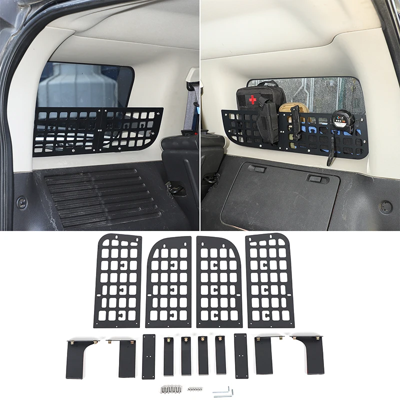 For Hummer H3 05-09 Aluminum Alloy Trunk Side Window Storage Fence Car Rear Window Storage Frame Storage Baffle Auto Accessories