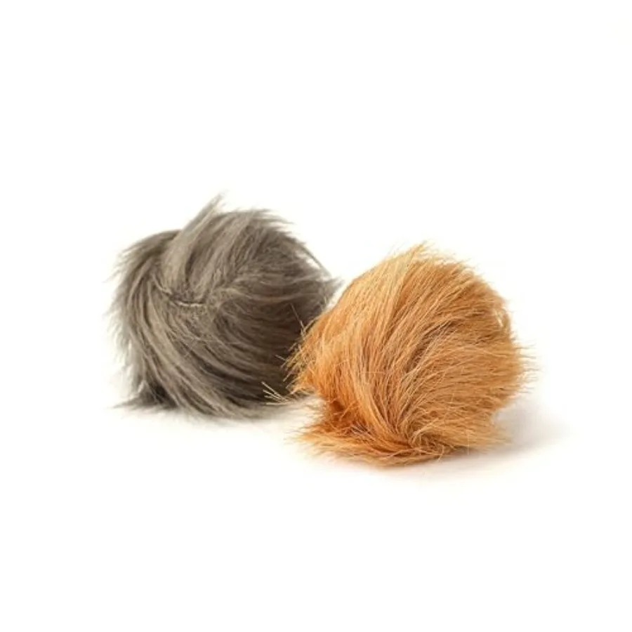Furball Toy Set: Fuzzy Puff Balls for Cats 2 Pcs Soft Balls for Cats Best for Indoor Use Multisensory Cat Ball Toys with Interl