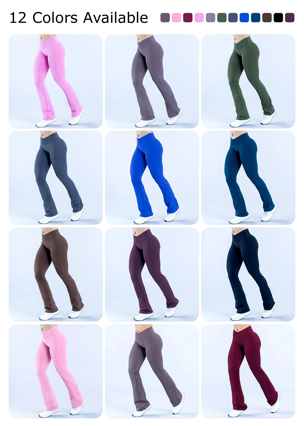 1piece Women's Seamless Impact Yoga Leggings Bell-Bottom Slim-Fit V-Line Peach-Shaped Hip Lifting Shaping Waist Cinching Design
