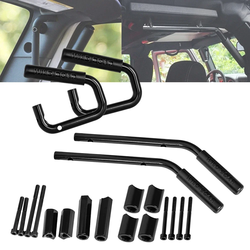 For Jeep Wrangler Rubicon JK 2 & 4 Door 2007-2017 Grab Bar Front & Rear Hard Mount Solid Steel Wild Boar Grab Handle