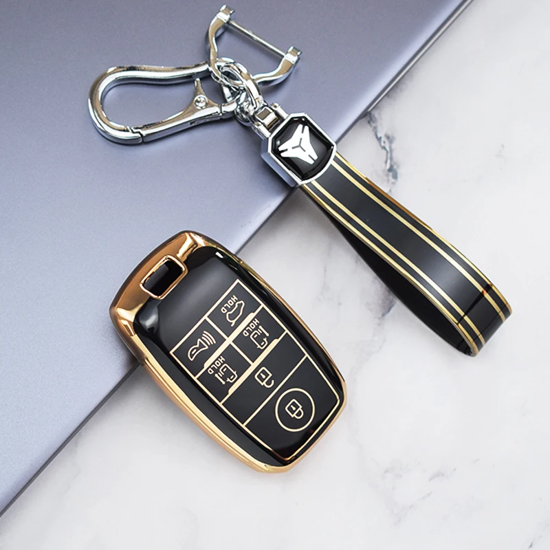 6 tasten Weiche TPU Auto Schlüssel Fall Abdeckung für KIA Sorento Sedona 2020 Grand Karneval 2019 Shell Fob Halter Keychain zubehör