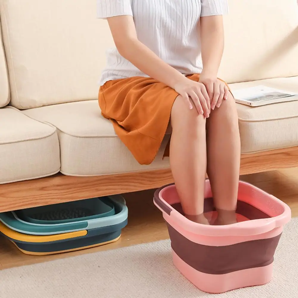 13L/15L Foot Bath Bucket With Portable Handle Convenient Foot Bath Basin Foldable Foot Soaking Tub Footbath Basin Home Bathroom