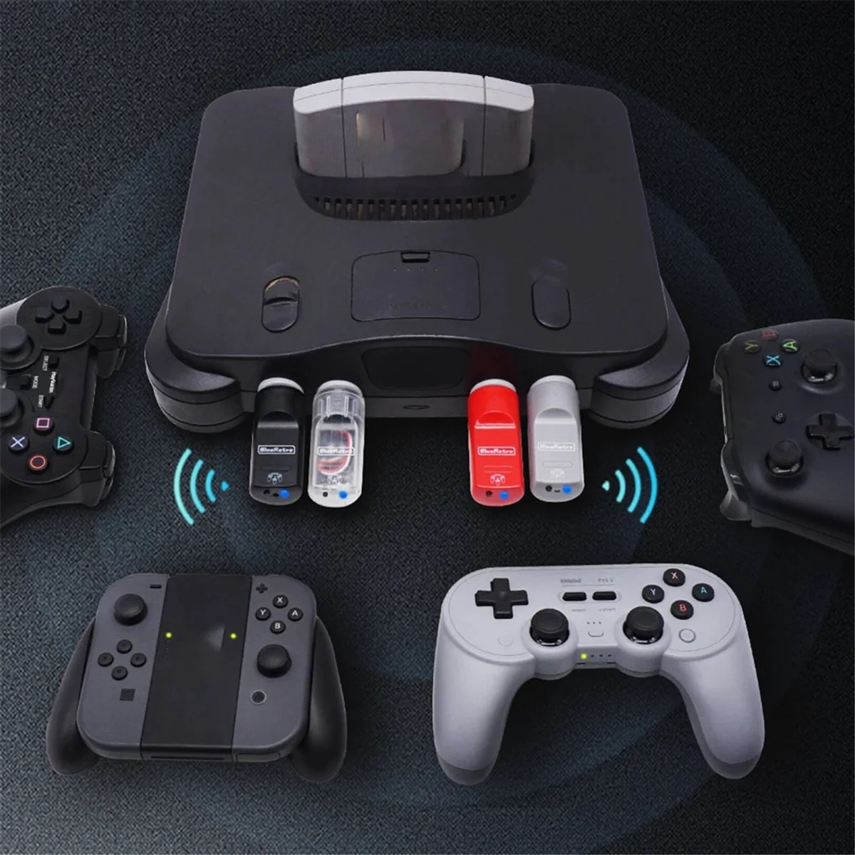 ワイヤレス ゲーム コントローラー アダプター Nintendo 64 コンソール用 PS3/PS4/PS5 Nintendo Switch ゲーム コントローラー ブラック G