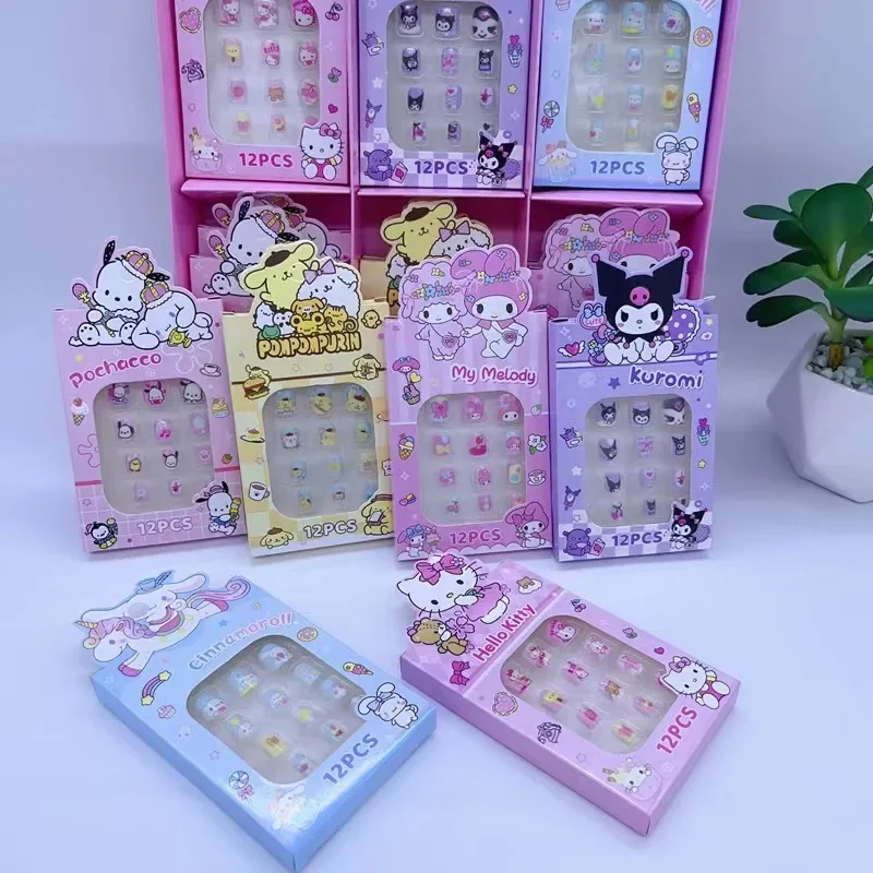 6 Box Anime Sanrio Nail Sticker Anime Stickers Fashion Manicure Stickers Manicure Tattoos Set Mymelody Kuromi Cinnamoroll Gift