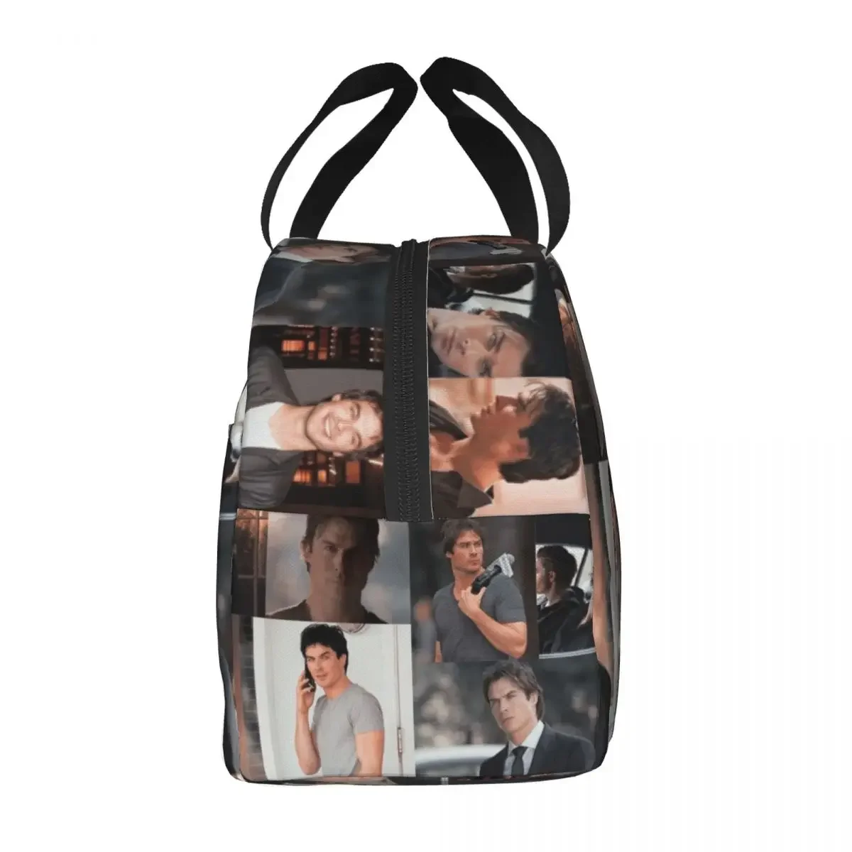 Custom Damon Salvatore The Vampire Diaries TV Show Thermal Insulated Lunch Bag Stefan  Portable  Tote for Box