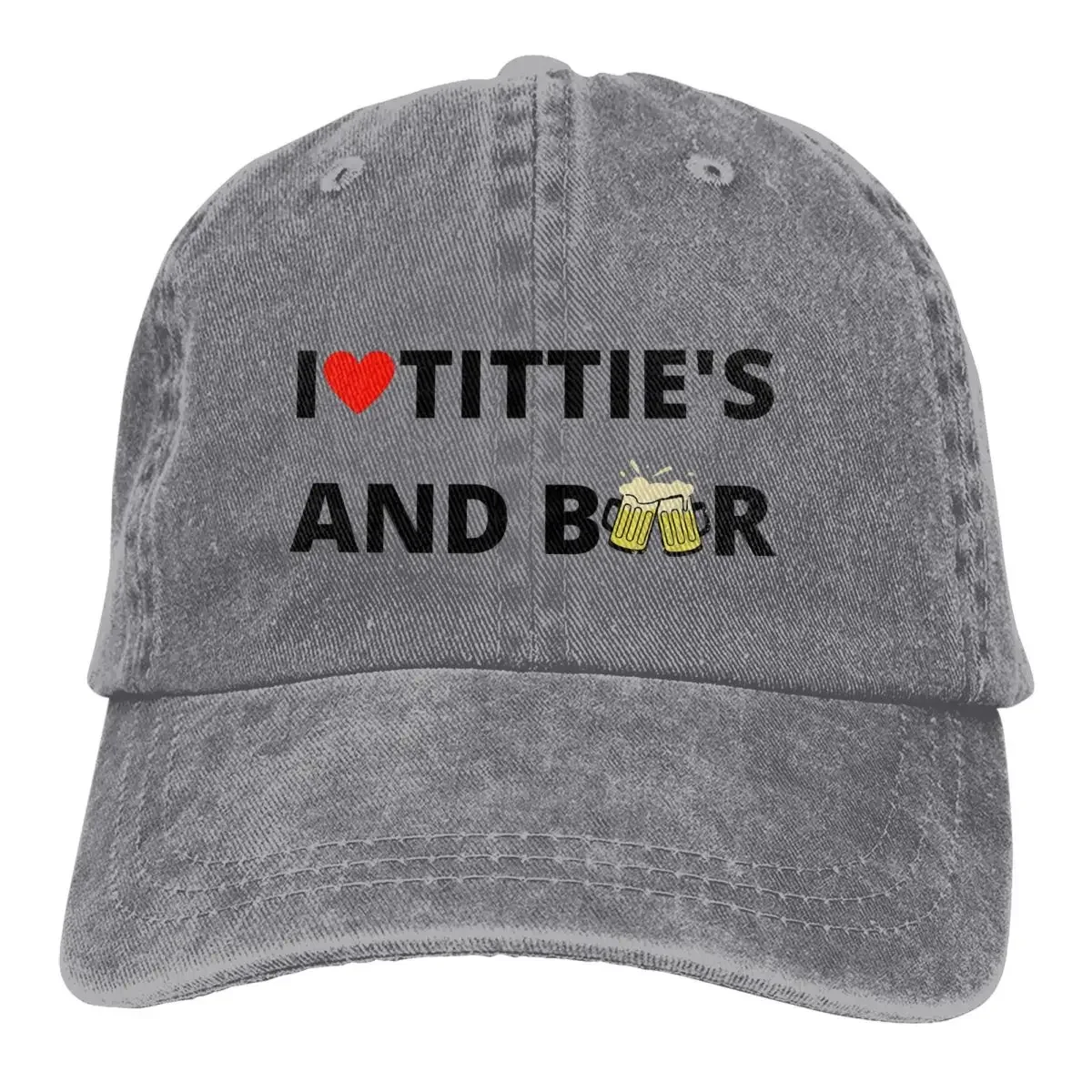 Hot Fashion Casual Drink Baseball Caps Mens Womens Peaked Cap I Love Titties And Beer Sun Shade Hats For Travel Gift