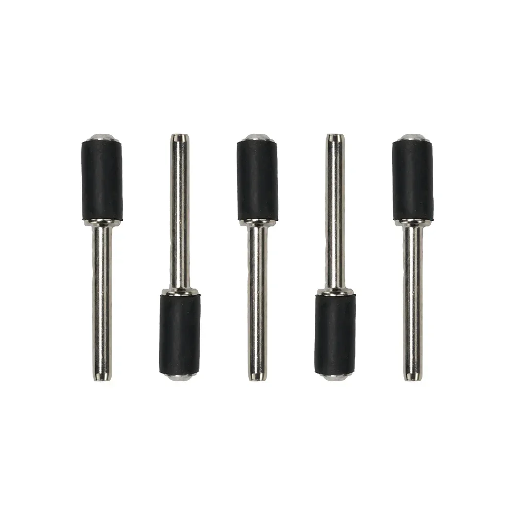 5Pcs Sanding Mandrels Groove Hard Woods Shape Rotary Tools Rubber Shank Mandrels 0.39inch 12.7mm 6.35mm Abrasive Tools