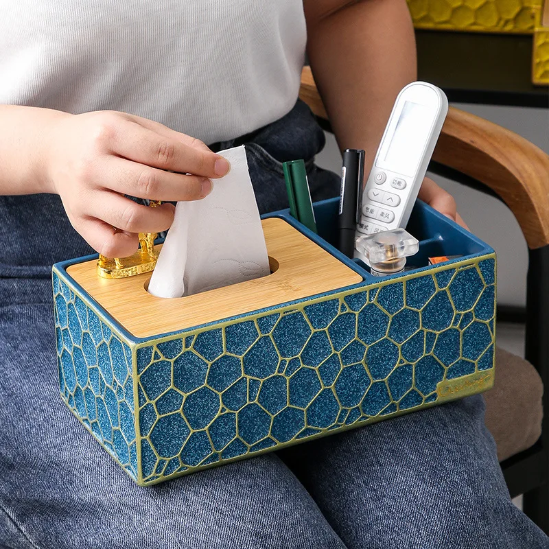 

tissue box light luxury simple modern high-end living room coffee table pumping carton office storage creative ornament