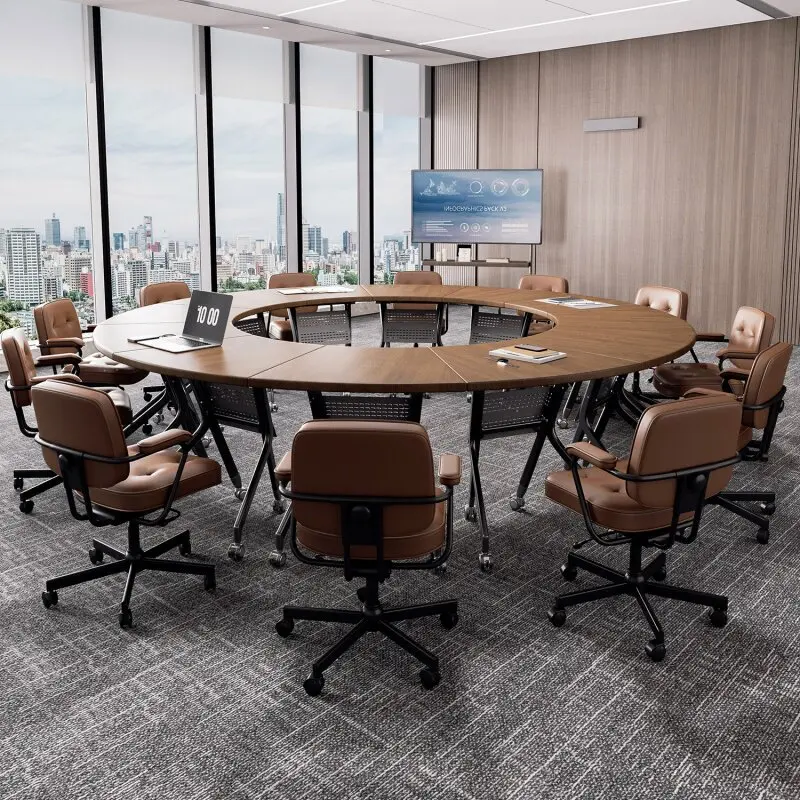 Free splicing large round table, folding mobile negotiation training