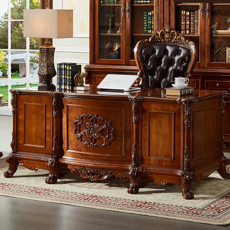 boss desk hotel lobby furniture European style antique president home office furniture