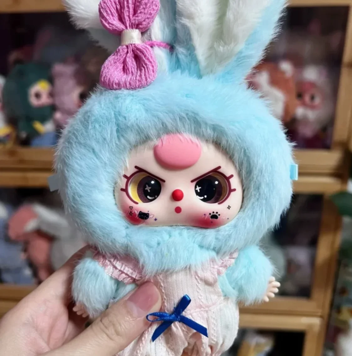 

Подлинная детская три макарон, милый кролик, серия, слепая коробка, милая коллекция кукол, украшение для рабочего стола, модный тренд, подарок