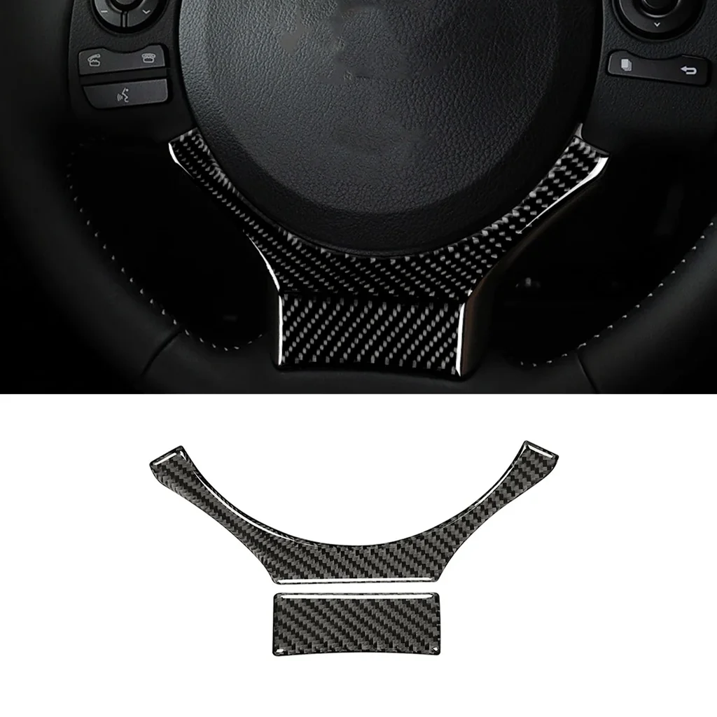 

2pcs for Lexus NX 200 200T 300H 2014-2019 Car Steering Wheel Decor Trim Stickers Decal Carbon Fiber Auto Interior Accessories