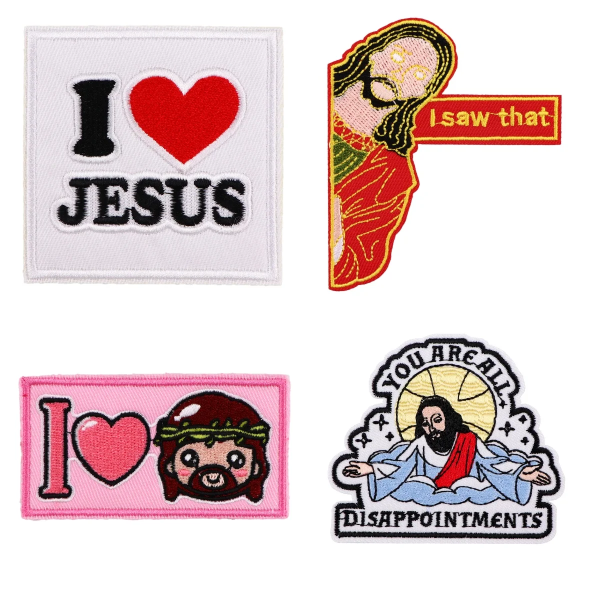 

Jesus Quotes Embroidery Patch Iron On Patches For Clothing Thermoadhesive Patches For Jackets Sewing DIY Sticker Gifts