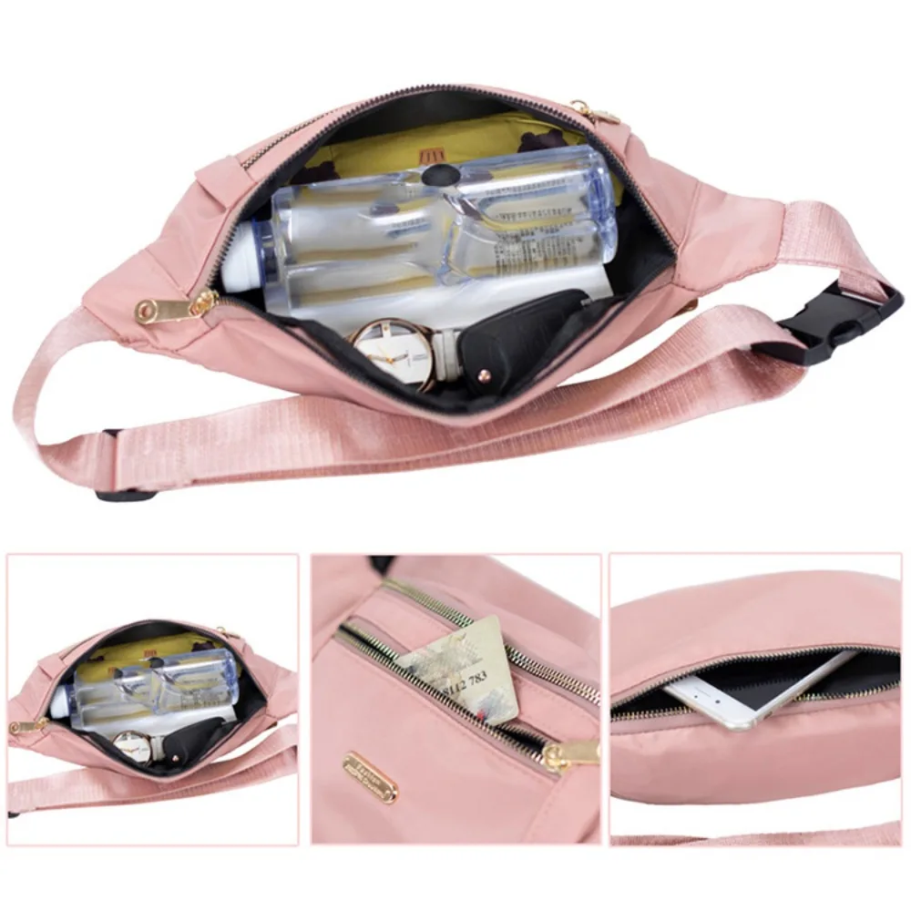 Sturdy Single Shoulder Adjustable Shoulder Strap Metal Zipper Dumpling Shaped Waist Bag Crossbody Mobile Phone Bag Chest Pouch