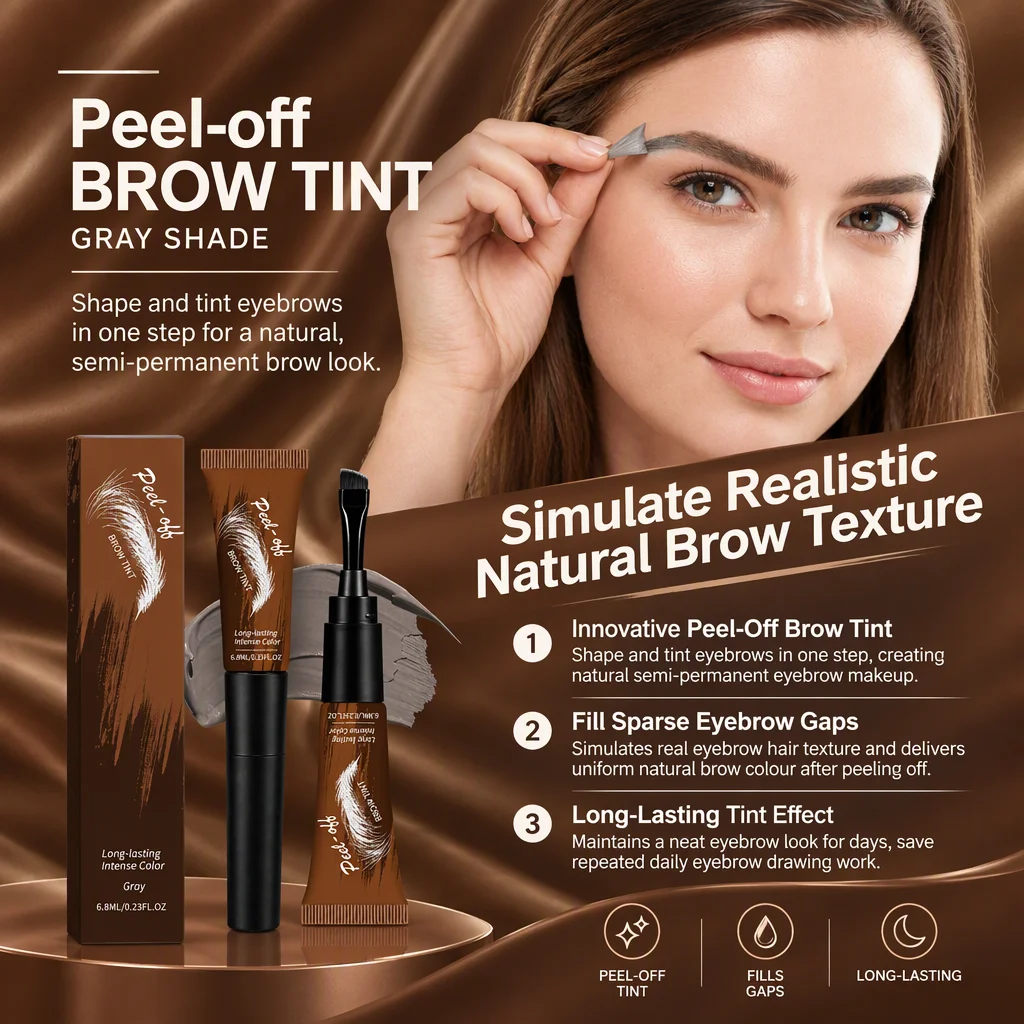 Eyebrow Dye Paste Brow Tint Tear Off Long Lasting Waterproof Natural Five Colors Clean Makeup Look Eye Enhancers Brow With Brush