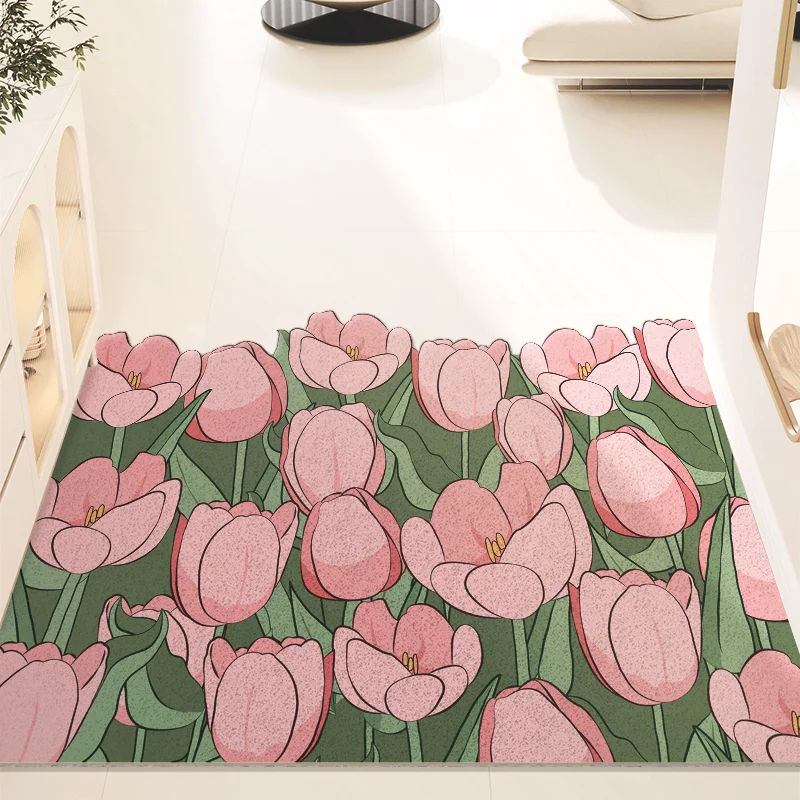 

Floral Door Mat Irregular Plant Shaped Door Mat Carpet Front Door Mat Outside Spring Welcome Mat Entryway Doormat
