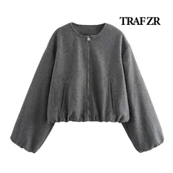 TRAF ZR Jackets Women Summer 2024 Elegant Luxury Women's Coat Ladies Fashion New in Coats Baseball Uniform Aviator Jackets