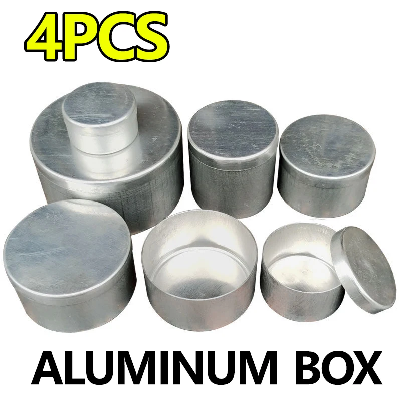 

4 pieces of aluminum soil boxes, large, medium and small, round soil weighing box, measuring moisture