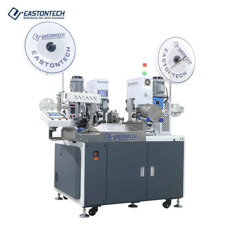 Fully Automatic Double Head Cable Terminal Crimping Machine Waterproof Seal Plug Inserting Cable Manufacturing Equipment