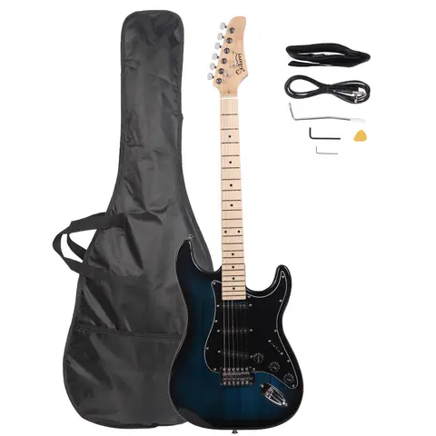 GST Stylish Electric Guitar Kit with Black Pickguard Dark Blue