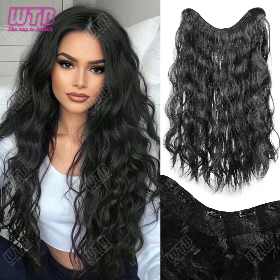 20Inch Women's Synthetic Long Hair Styling Long wave Hair Synthetic Wigs Hair Extensions Top of the Head Increase Hair