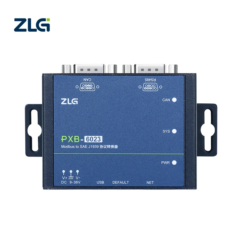

ZLG PXB-6023 Modbus RTU TCP to J1939 Protocol Converter Isolated CAN Bus Adapter 9-36V Wide Voltage