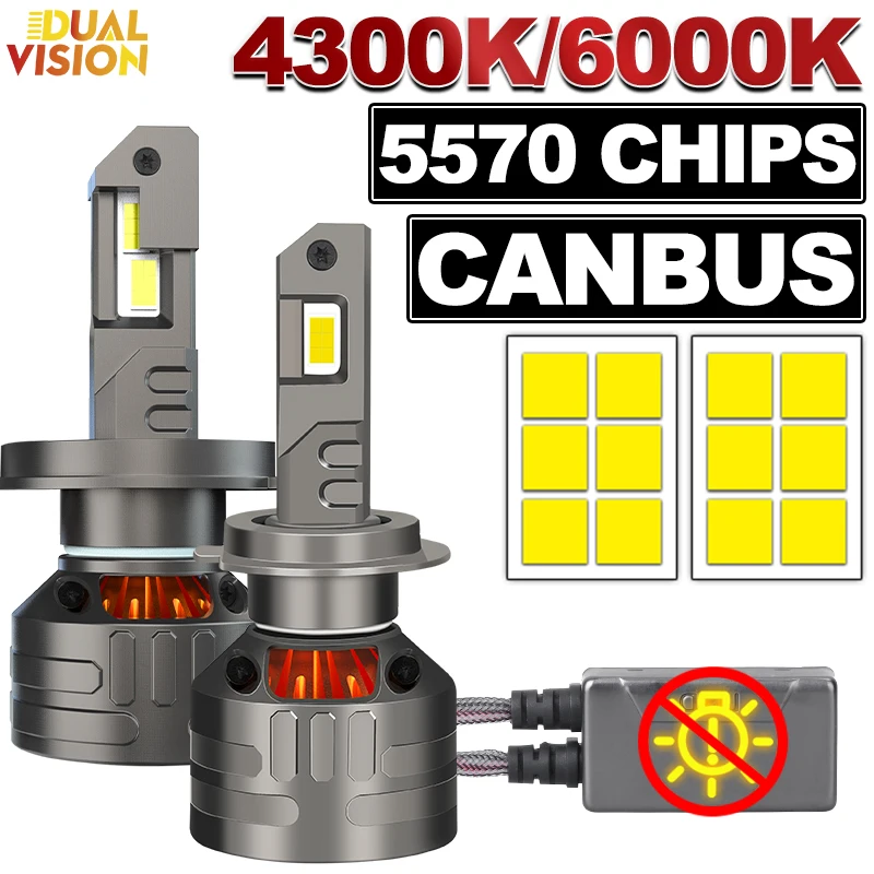 

Dualvision H4 LED H7 H11 H1 Headlight Bulb CANBUS HID 9005 HB3 9006 HB4 H8 H9 9012 HIR2 Led Car Lights 6000K Auto Fog Lamps 12V