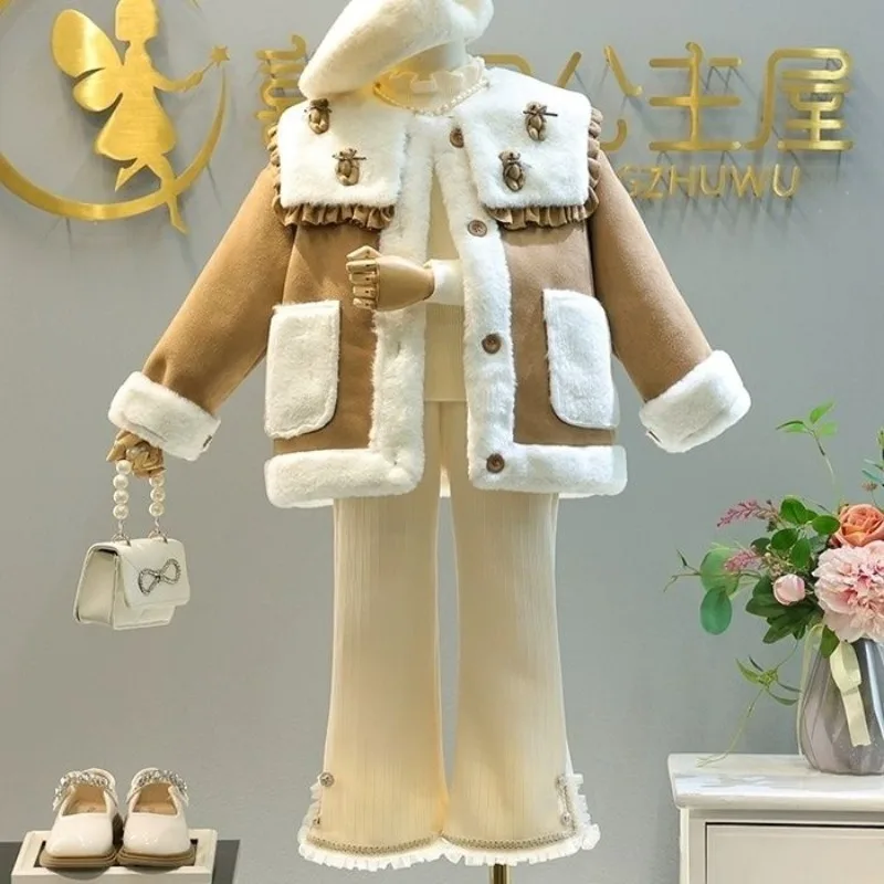 1-7 Years Children Clothing Set Girl Casual Clothes Kids Fashion Coat And Pants 2 Pcs Baby Autumn Winter Tracksuits