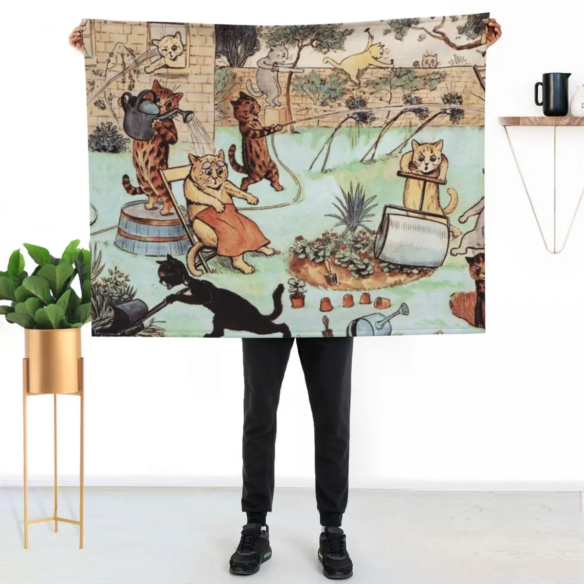 cats the gardeners Throw Blanket Weighted Personalized Gift Designers Hairys Blankets