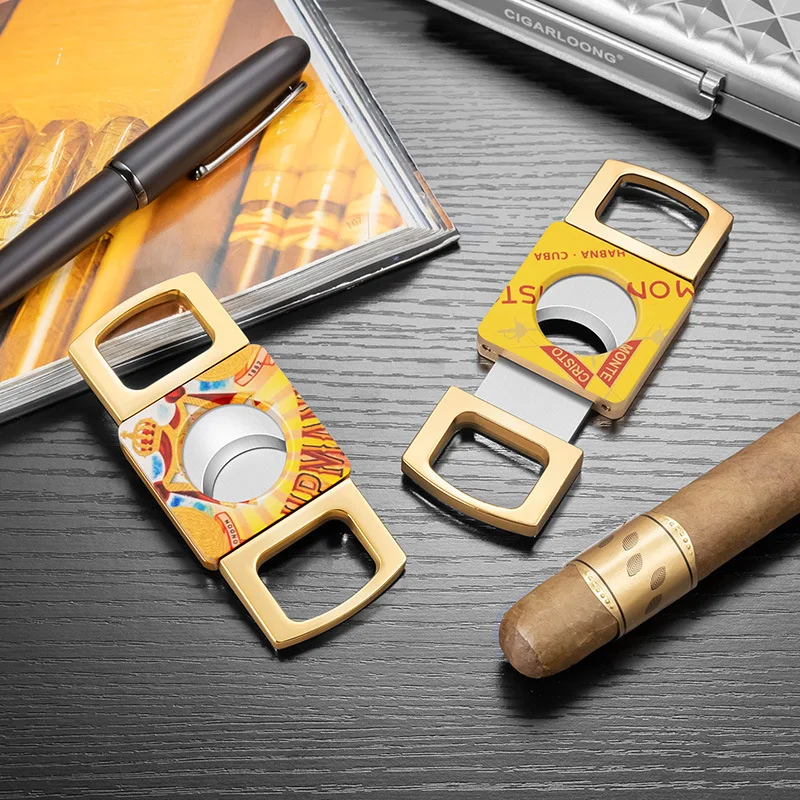 

Стильные окрашенные кусачки для сигар, параллельные резцы из нержавеющей стали, острые, гладкие, износостойкие и портативные.