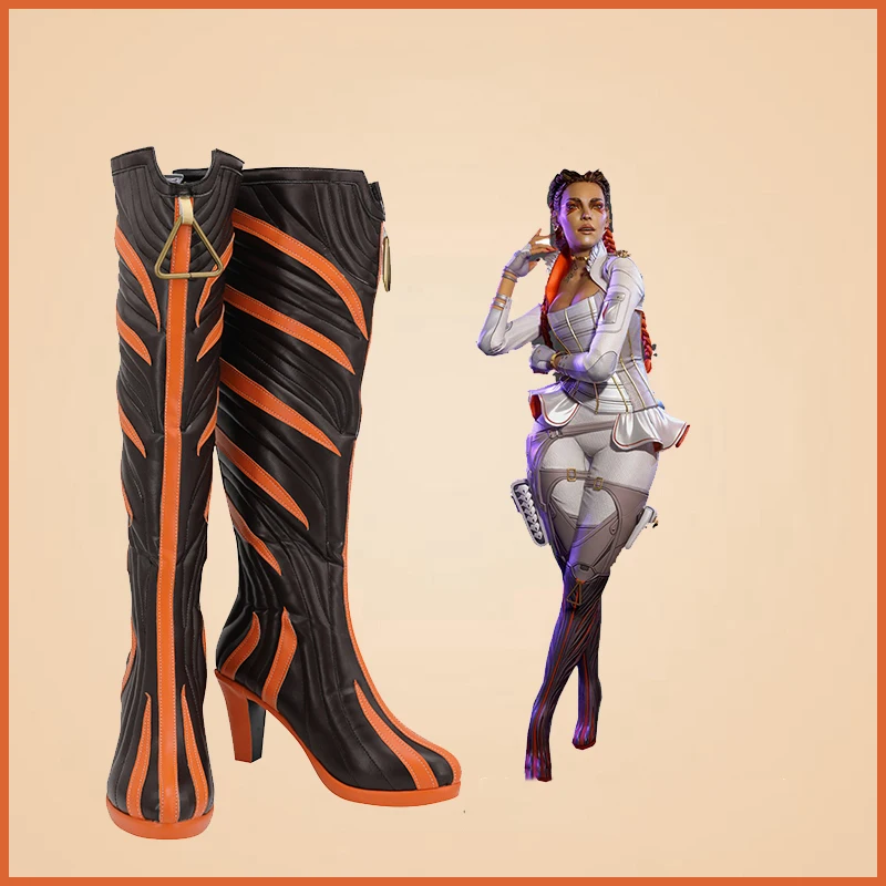 

Apex legends Loba Andrade Cosplay Boots Customized High High Heel Leather Shoes halloween role play women men