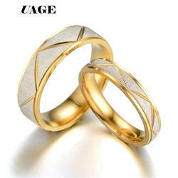 UAGE Simple Couple Titanium Steel Matte Wedding Rings women men's jewelry anniversary marriage Best Fashion Gift