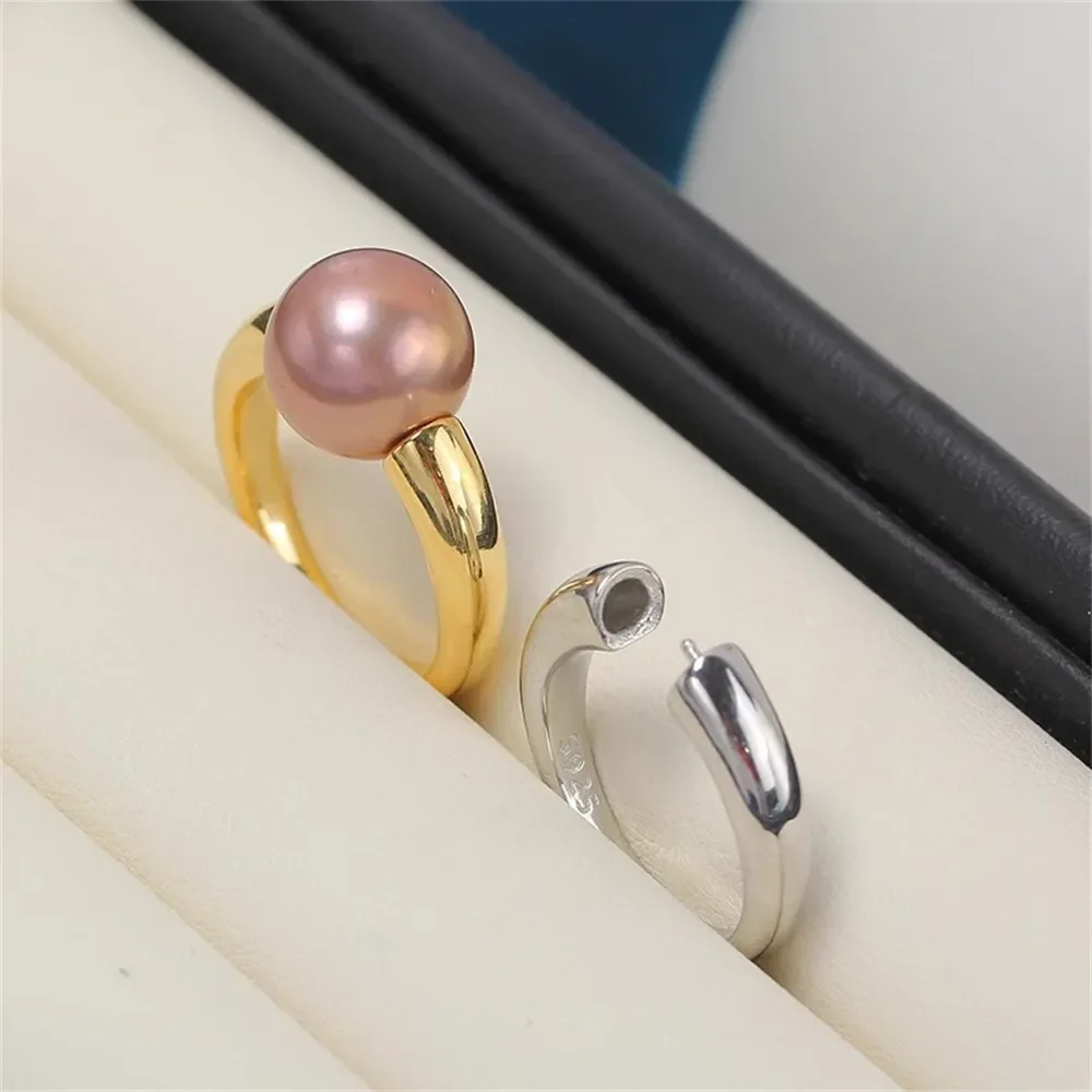 Solid S925 Sterling Silver Pearl Ring Settings Findings & Accessories  for Jewelry Making Bulk Wholesale Craft Supplies No Pearl