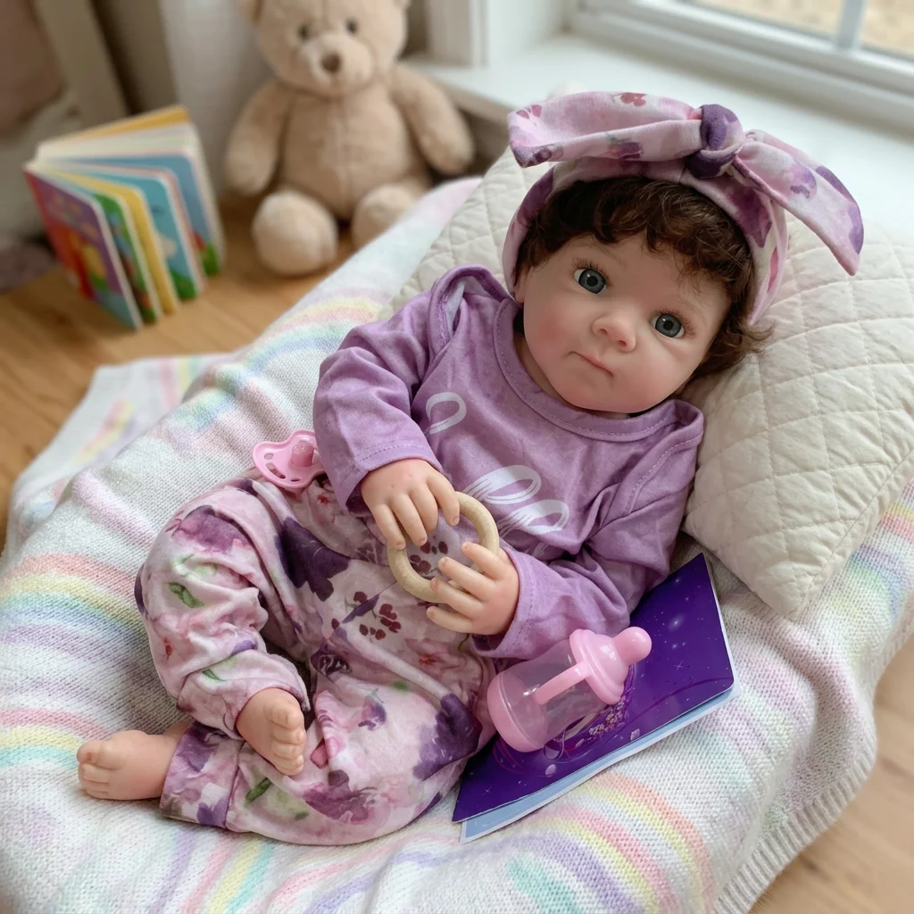 18 Inch Rooted Hair Bettie Handmade Bebe Newborn Baby Doll Soft Touch Solid Silicone Reborn Doll