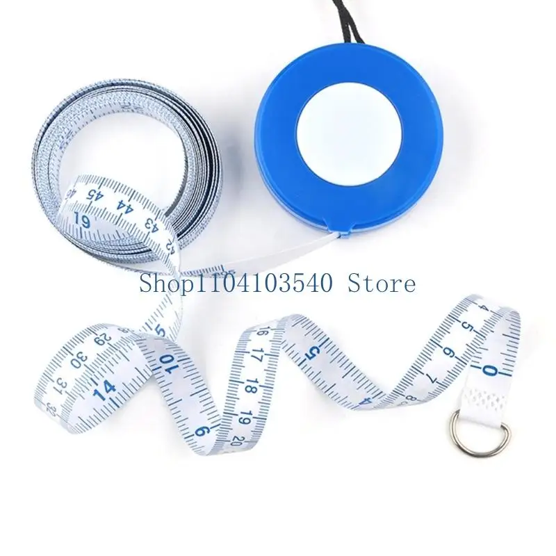 02DC Flexible Measuring Tape 2 Pack with cm and in Graduations, Metal Ends and Windup Storage for Rounded Household Objects and