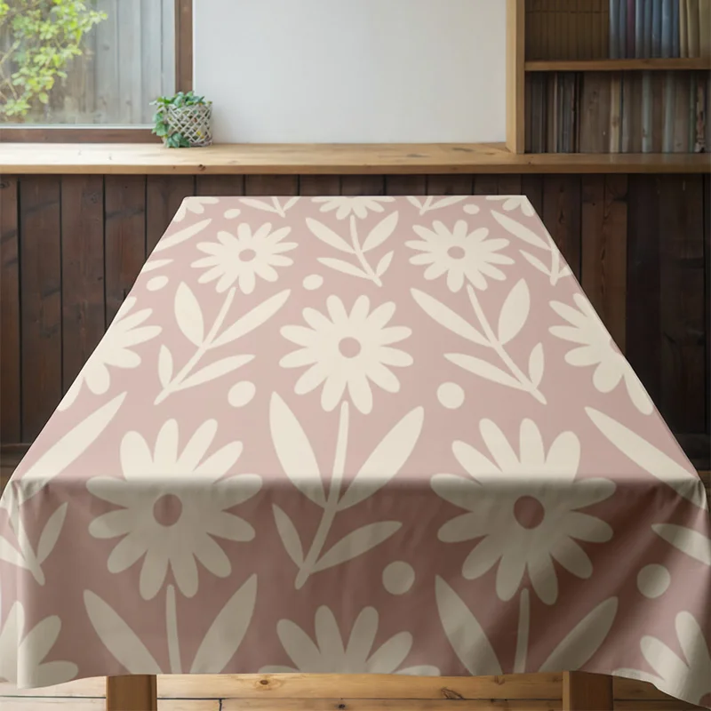 Mantel Floral Vintage con estampado de hojas rosas, tela de comedor Rectangular, decoración del hogar, este producto AliExpress