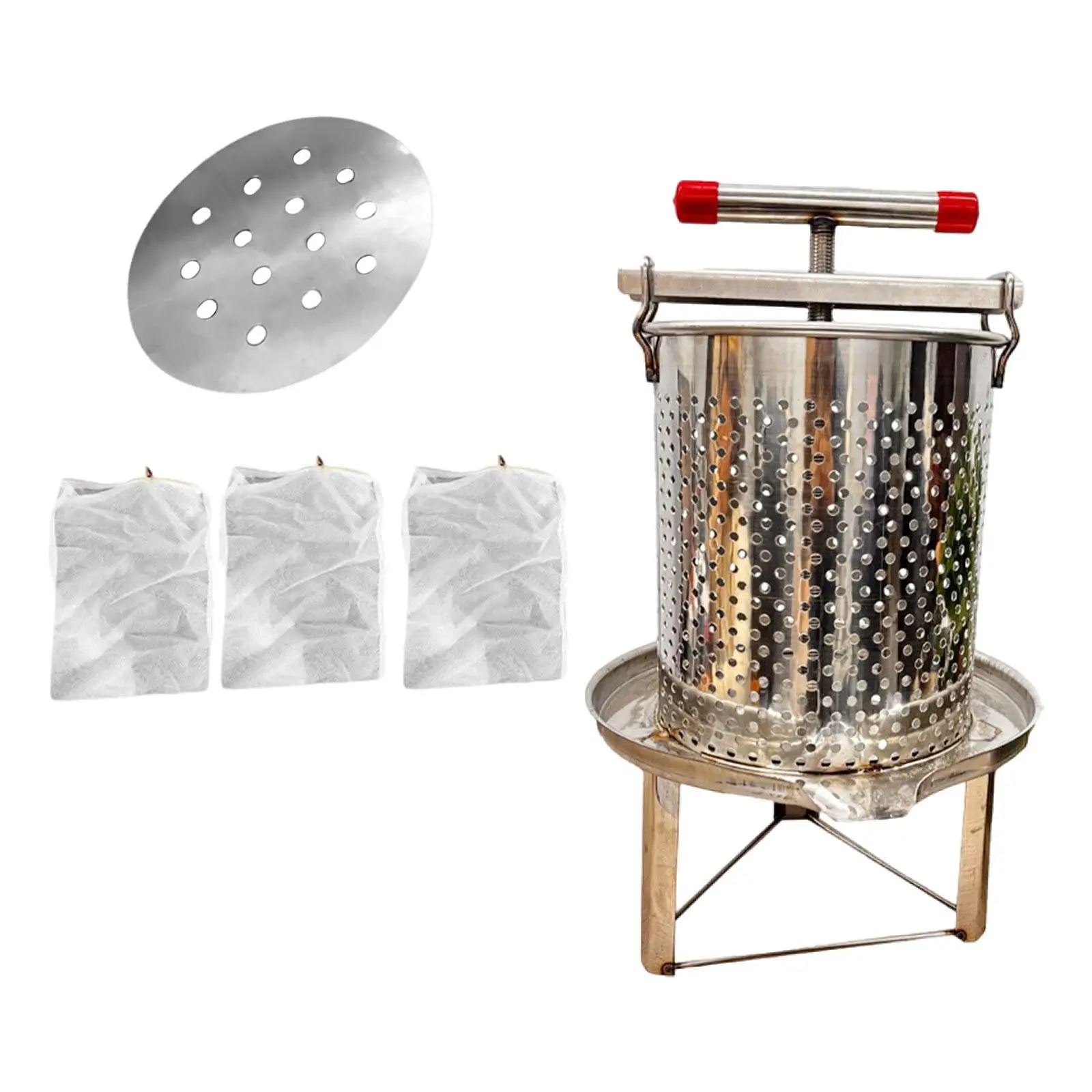 Large Honey Presser Multipurpose T Shaped Handle Beekeeping Supplies Wine Making for Juice Grape Vegetables Vinasse Oil Pomace