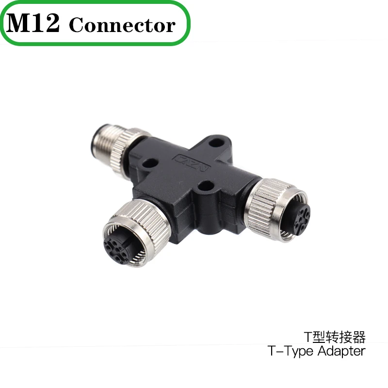 

M12 Sensor Connector Male Female Plug Y Shaped Conversion Plug 4 5 8 pin Waterproof Connectors