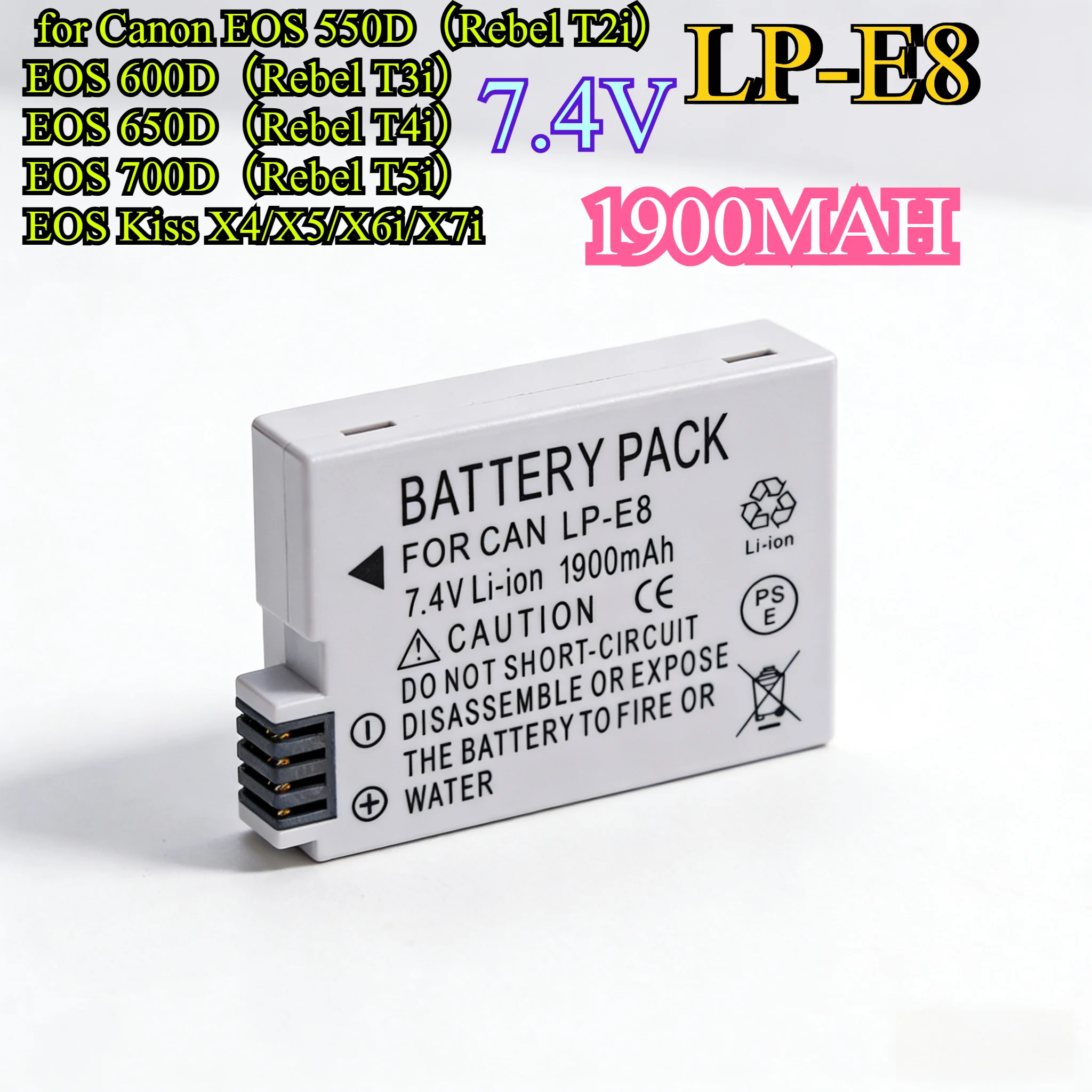 1900Mah LP-E8 Repla…